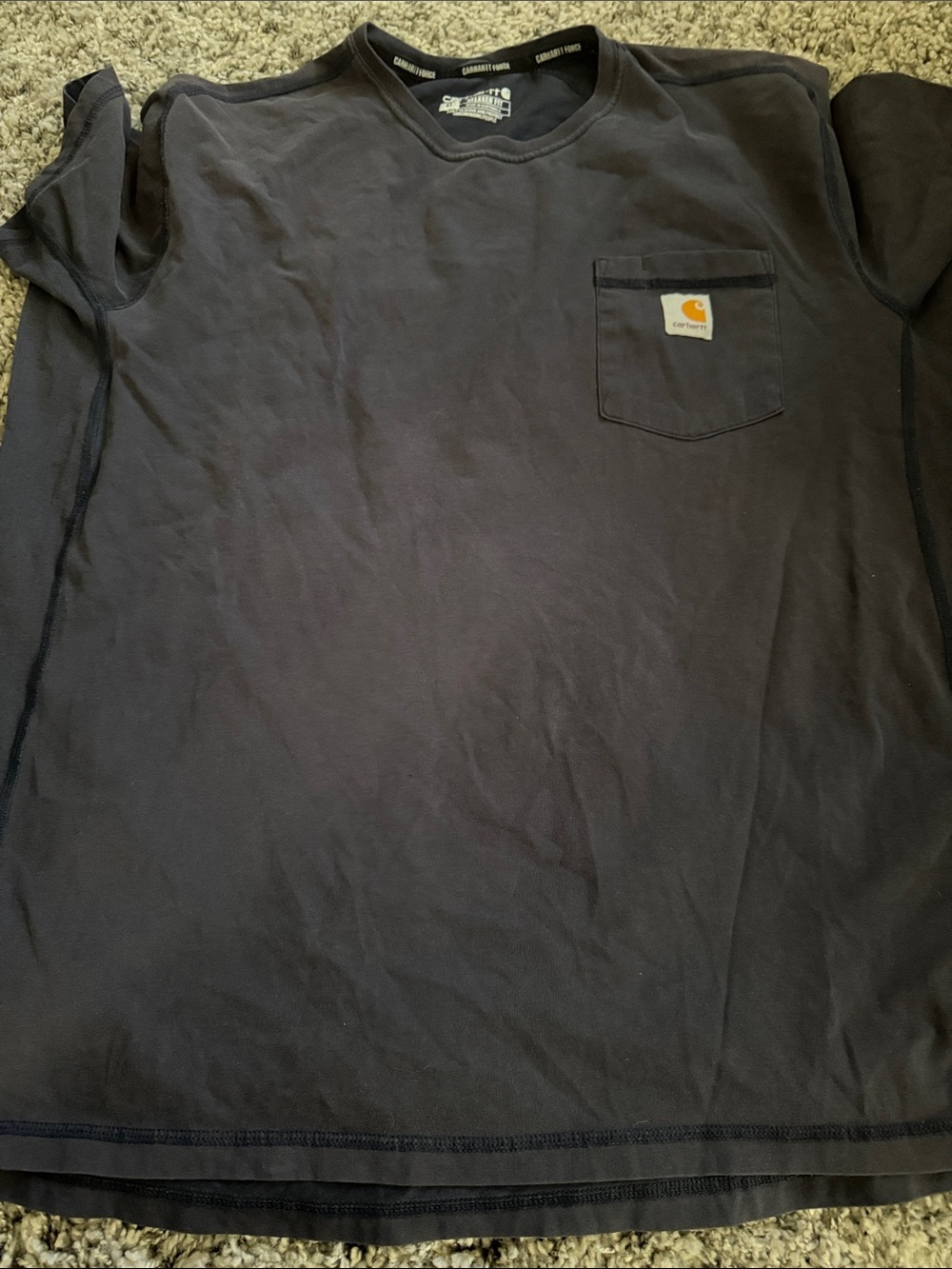 Carhartt Men’s Dark Charcoal Pocket Tee with Logo Patch
